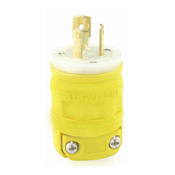 2447 Cable Mount Grounding Locking Plug, 125 V AC, 15 A, 2 Poles, 3 Wires, Yellow