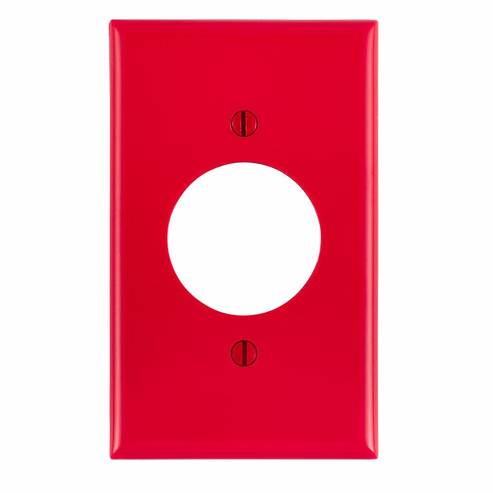 80720-R Standard Size Traditional Wall Plate, 1 Gangs, 2-3/4 in W x 4-1/2 in H, Thermoplastic, Red