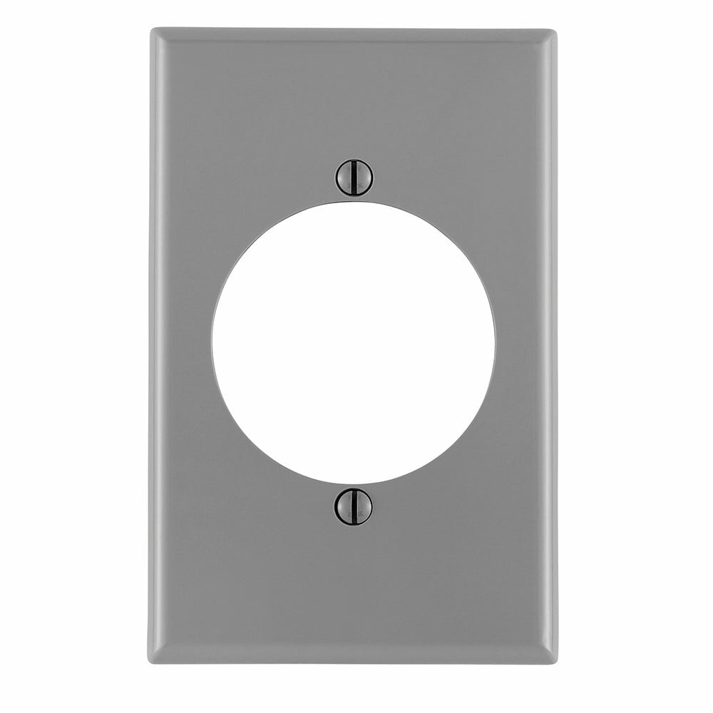 80728-GY Midway Size Traditional Receptacle Wall Plate, 1 Gangs, 3-1/8 in W x 4-7/8 in H, Thermoplastic, Gray