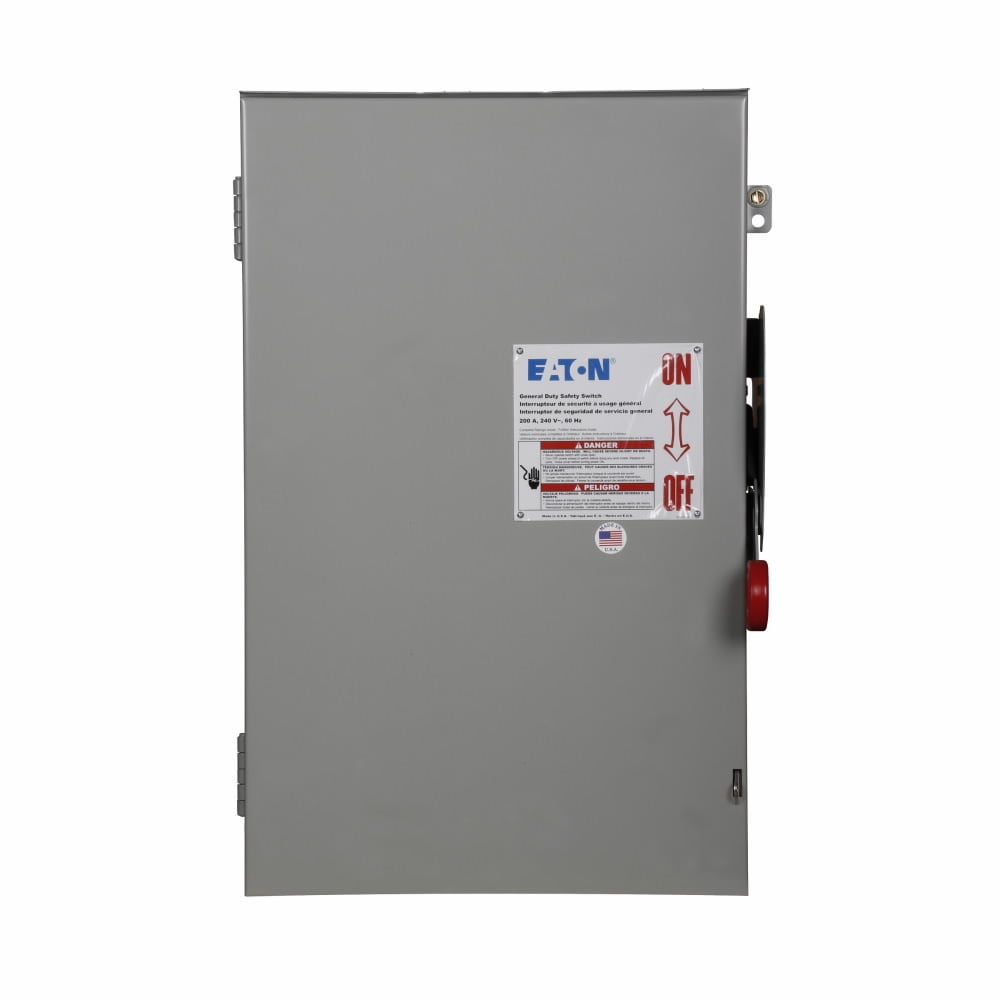 DG224NRK DG Series Cartridge Fusible General Duty Safety Switch, 240 V AC, 200 A, 15 hp, 25 to 60 hp, 2 Poles