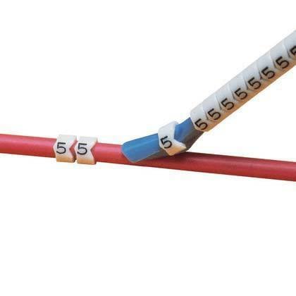 PCA13-1 Pan-Code PCA Series Pre-Printed Non-Adhesive Wire Marker, 0.13 to 0.15 in Wire, 1 Legend, Black/White Legend, White Marker, Acetal