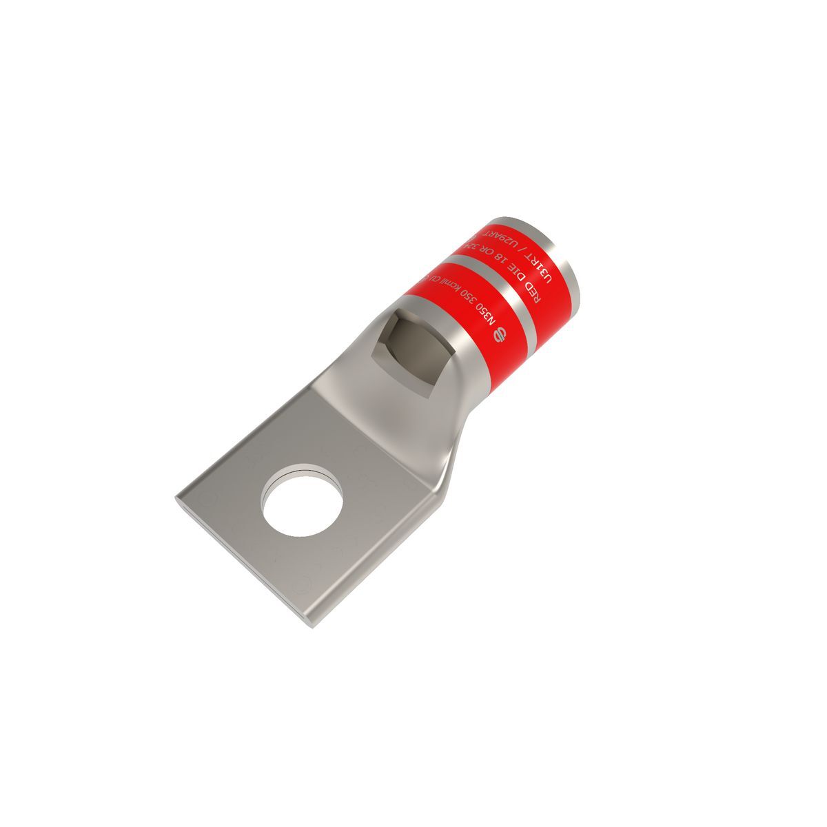 YA31L11 YA-L 1-Hole Compression Lug With Inspection Window, 350 kcmil Stranded Copper Conductor, Die Code: 18, 3/8 in Stud, Copper