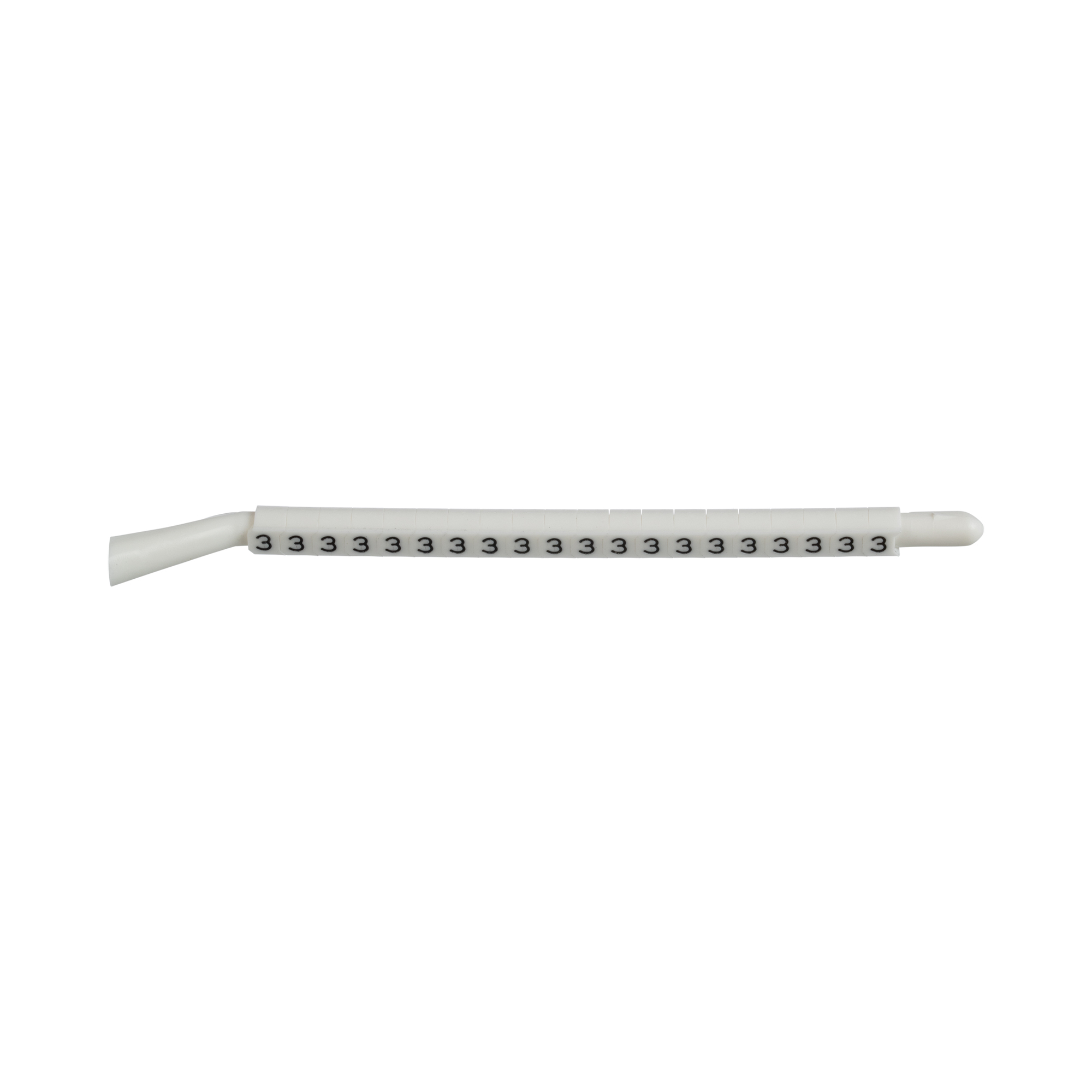 PCA23-3 Pan-Code Clip-On Pre-Printed Non-Adhesive Wire Marker, 0.23 to 0.37 in Wire, 3 Legend, Black/White Legend, White Marker, Acetal