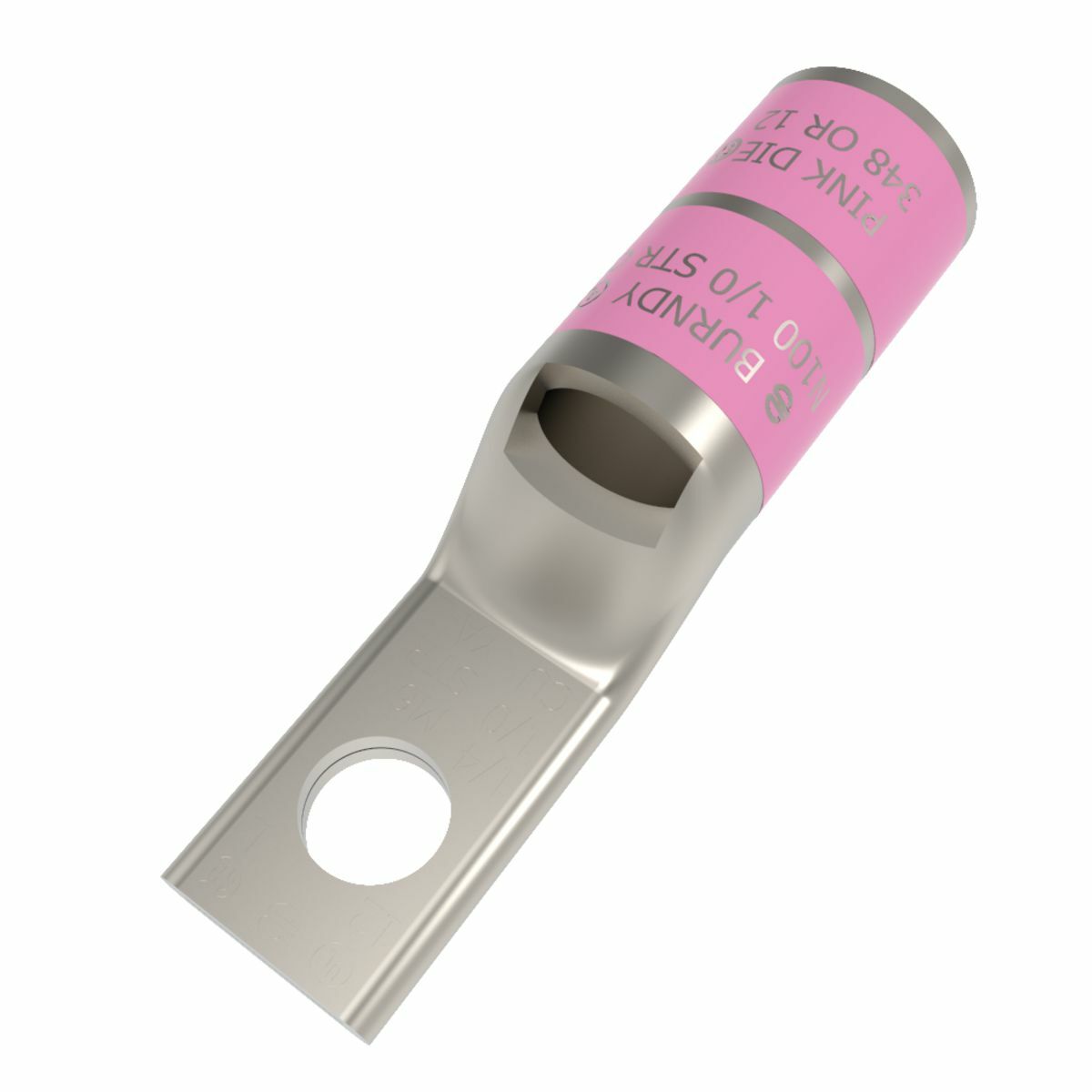 YA25LNT516 YA-L-NT 1-Hole Compression Lug With Inspection Window, 1/0 AWG Solid/Stranded Copper Conductor, Die Code: 12, 5/16 in Stud, Copper