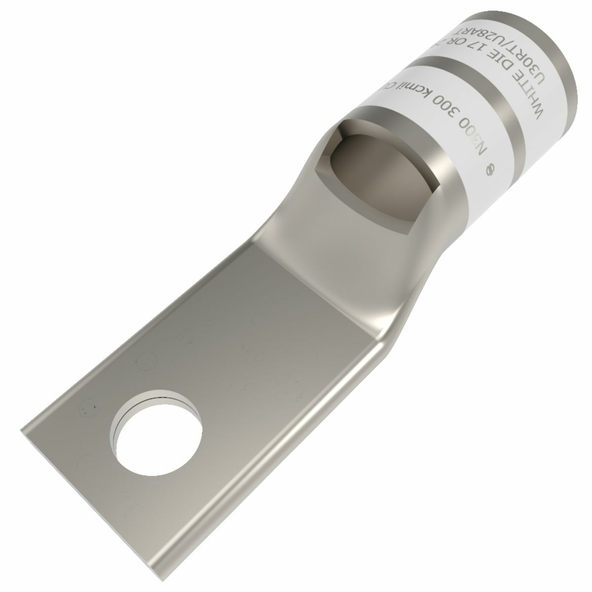 YA30LNT38 YA-L-NT 1-Hole Compression Lug With Inspection Window, 300 kcmil Stranded Copper Conductor, Die Code: 17, 3/8 in Stud, Copper