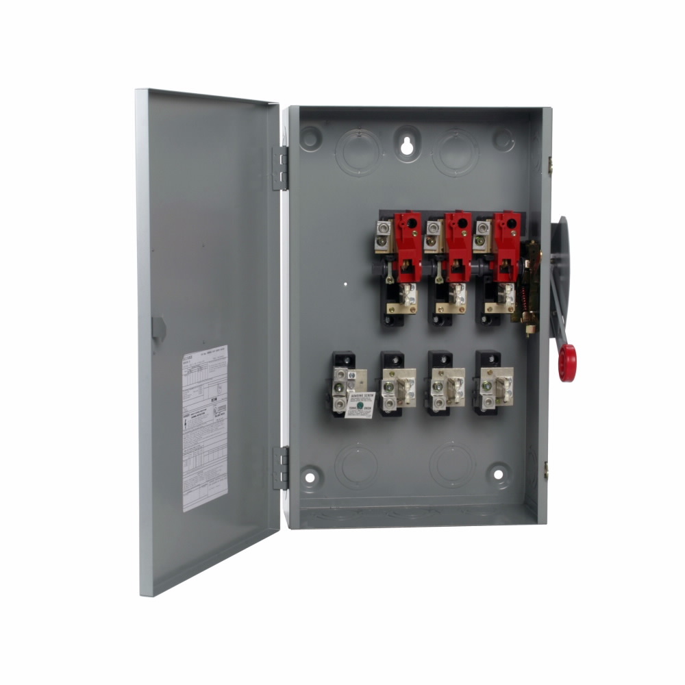 DG324NGK DG Series Cartridge Fusible General Duty Safety Switch, 240 V AC, 200 A, 15 hp, 25 to 60 hp, 3 Poles