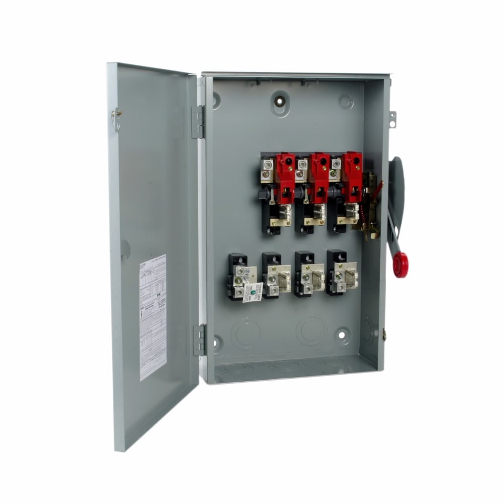 DG324URK DG Series Non-Fusible Rainproof General Duty Safety Switch, 240 V AC, 200 A, 15 hp, 30 hp, 3PST Contact, 3 Poles