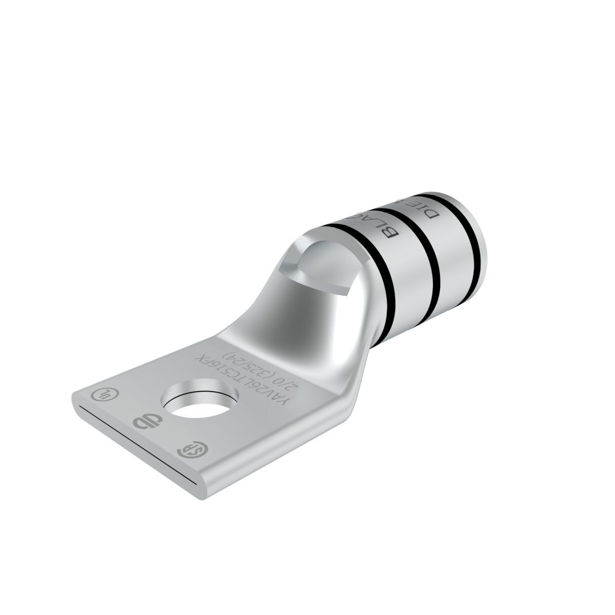 YAV26LTC516FX YAV-L-FX 1-Hole Compression Lug With Inspection Window, 2/0 AWG Flexible/Stranded Copper Conductor, Die Code: 13, 5/16 in Stud, Copper