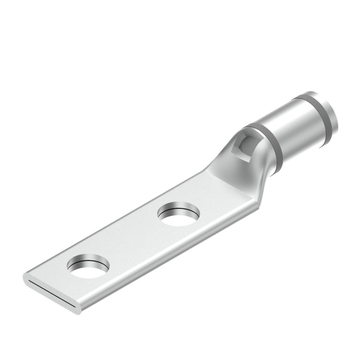 YAV4CL2TC14FX YAV-L-2TC-FX 2-Hole Compression Lug With Inspection Window, 4 AWG Flexible/Solid/Stranded Copper Conductor, Die Code: 8, 1/4 in Stud, Copper