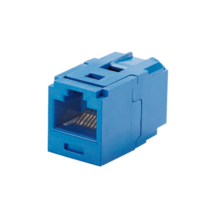 CC688BU PanNet TX6 Plus 1-Slot 8-Position 8-Wire Universal Unshielded Coupler Jack Module, Cat 6 RJ45/Mini-Com Module, 1 Port, ABS, Blue