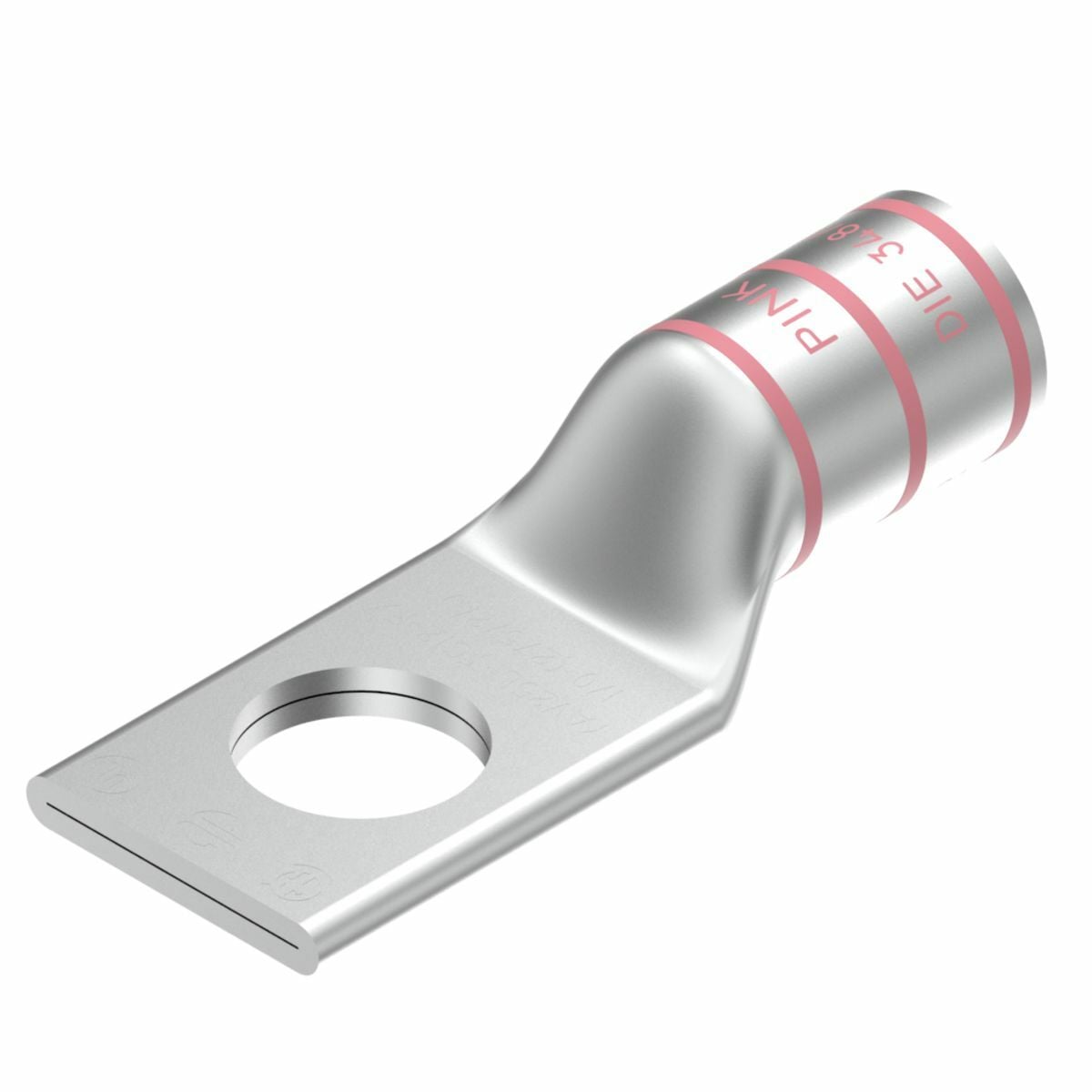 YAV25LTC14FX YAV-L-FX 1-Hole Compression Lug With Inspection Window, 1/0 AWG Flexible/Stranded Copper Conductor, Die Code: 12, 1/4 in Stud, Copper