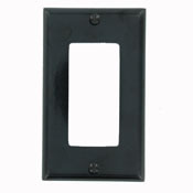 80401-E Decora Standard Size Wall Plate, 1 Gangs, 2-3/4 in W x 4-1/2 in H, Thermoset, Black