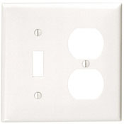 80705-R Standard Size Combination Wall Plate, 2 Gangs, 4.56 in W x 4.5 in H, Thermoplastic, Red