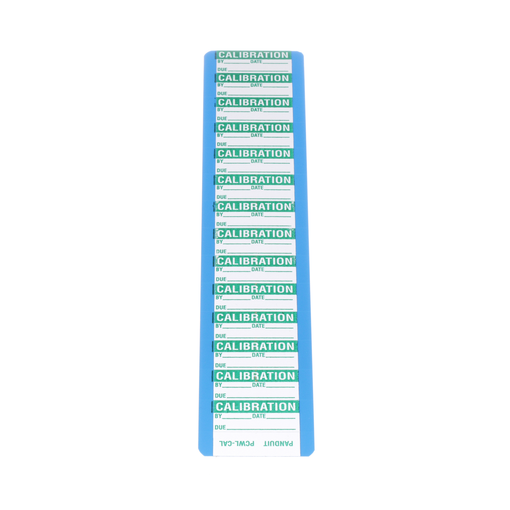 PCWL-CAL Pre-Printed Quality Write-On Label on Card, 0.63 in H x 1-1/2 in W, CALIBRATION Legend, Green/White, Vinyl Cloth