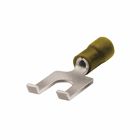 Polyvinylchloride Insulated Copper Fork Terminal,Stud size:10,Wire strip length:11/32".