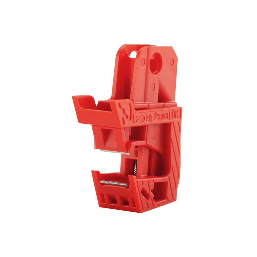 PSL-PCB-V PowerLok Circuit Breaker Lockout, For Use With Single and Multi-Pole Circuit Breaker, 1 Padlocks, Nylon/Stainless Steel, Red