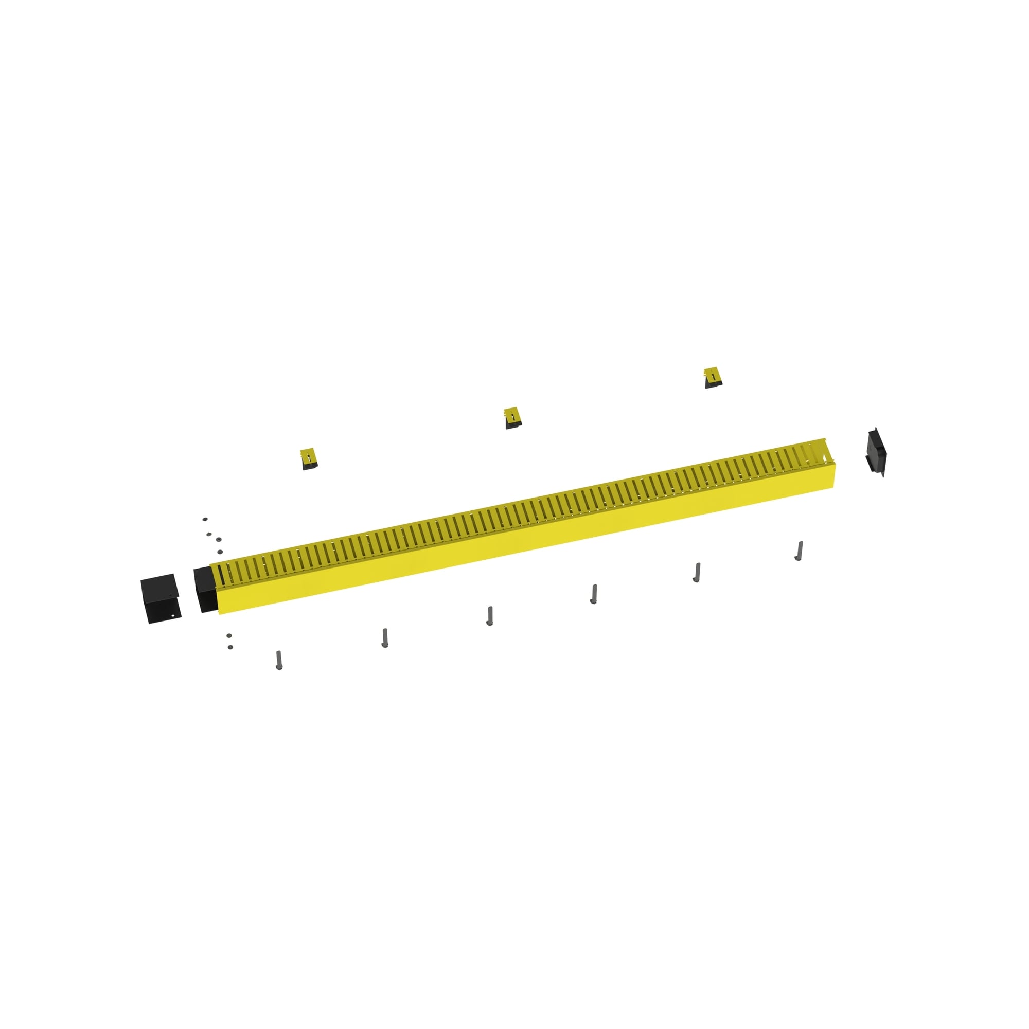 FRHD4KTYL FiberRunner Vertical Cable Manager Spillout Kit, For Use With 4 x 4 in Routing System, 5.05 in W x 72 in H, PVC/Steel, Yellow
