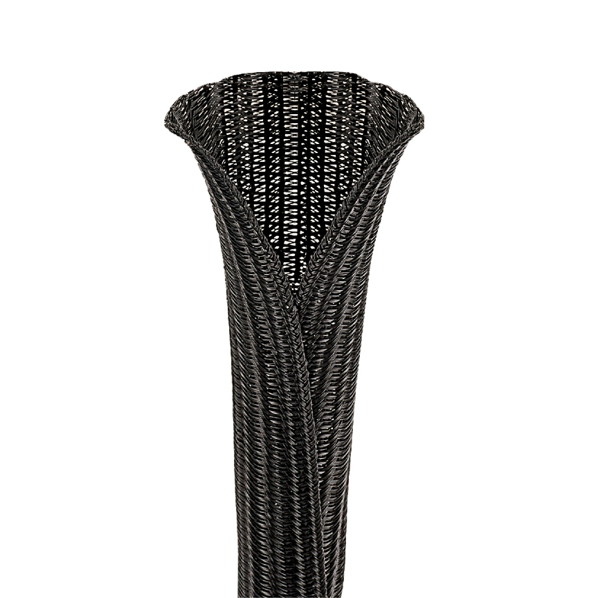Pan-Wrap SE25PS-TR0 Split Sleeving, Black, PET, 0.25" Nom Dia., 200', PK1