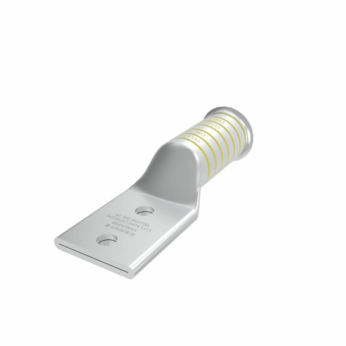 YA462NFXB YA-N-FX 2-Hole Compression Lug, 1111 kcmil Flexible/Stranded Copper Conductor, Die Code: 29, 1/2 in Stud, Tin Plated Copper