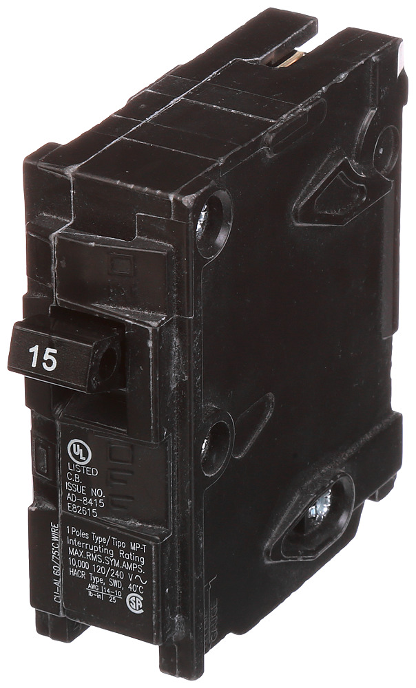 Q115 Molded Case Circuit Breaker With Insta-Wire, 120 V AC, 15 A, 10 kA Interrupt, 1 Poles, Thermal Magnetic Trip