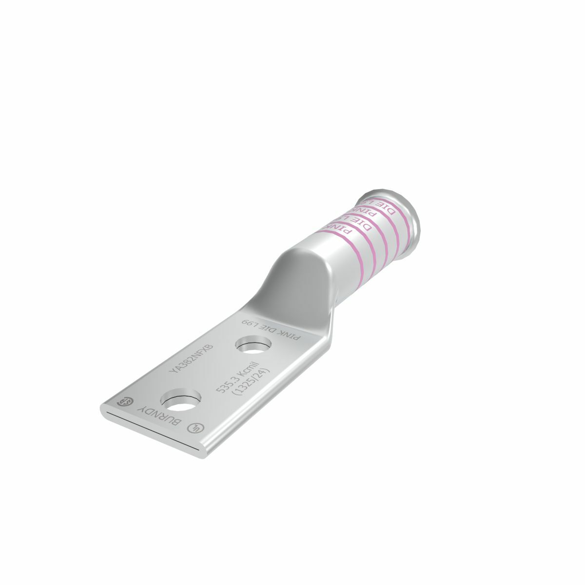 YA382NFXB YA-N-FX 2-Hole Compression Lug, 535.3 kcmil Flexible Copper Conductor, Die Code: L99, 1/2 in Stud, Tin Plated Copper