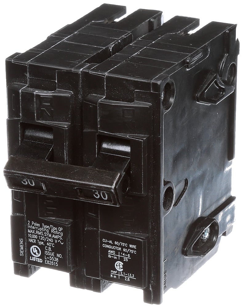 Q230 Type QP/MP Low Voltage Miniature Molded Case Circuit Breaker With INSTA-WIRE, 120/240 V AC, 30 A, 10 kA Interrupt, 2 Poles, Thermal Magnetic Trip