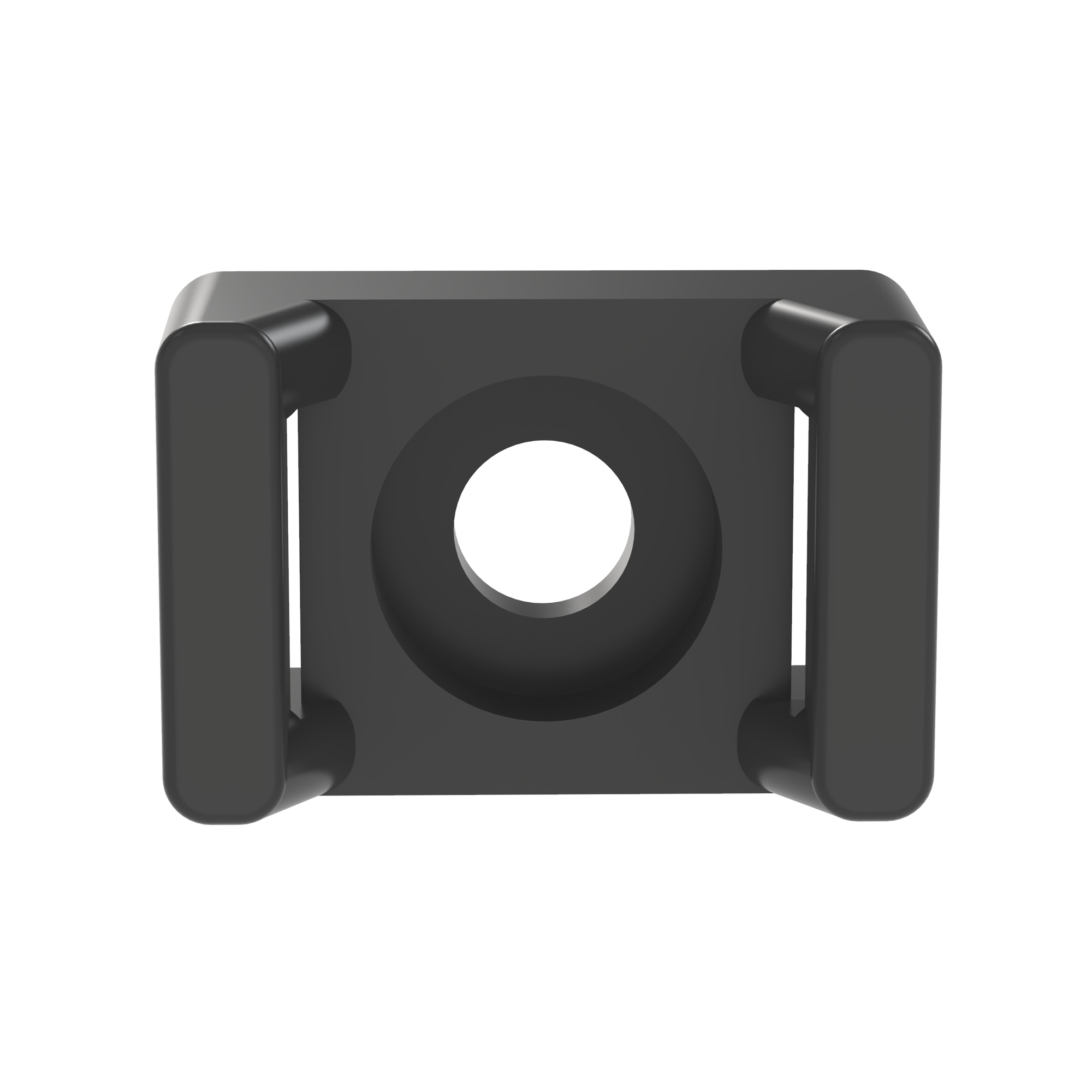 TM2S8-C0 Weather-Resistant Cable Tie Mount, Threaded Mount, 0.19 in W Tie, Nylon 6.6, Black