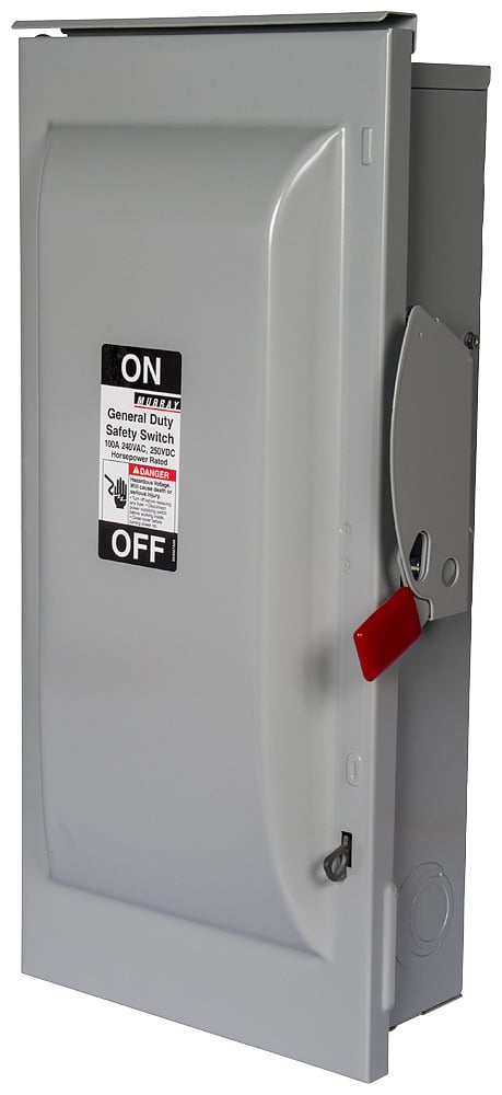 GNF323R Type VBII Enclosed General Duty Low Voltage Non-Fusible Single Throw Safety Switch, 240 V AC, 100 A, 15 hp, 20 hp, 3PST Contact, 3 Poles
