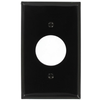 80704-E Standard Size Traditional Wall Plate, 1 Gangs, 2-3/4 in W x 4-1/2 in H, Thermoplastic, Black