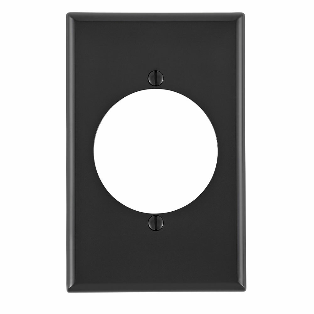80728-E Midway Size Traditional Receptacle Wall Plate, 1 Gangs, 3-1/8 in W x 4-7/8 in H, Thermoplastic, Black