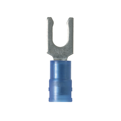 PNF14-8LF-C Pan-Term Loose Piece Fork Terminal, #14 Conductor, 0.93 in L, Funnel Entry/Sleeved Barrel, Copper, Blue
