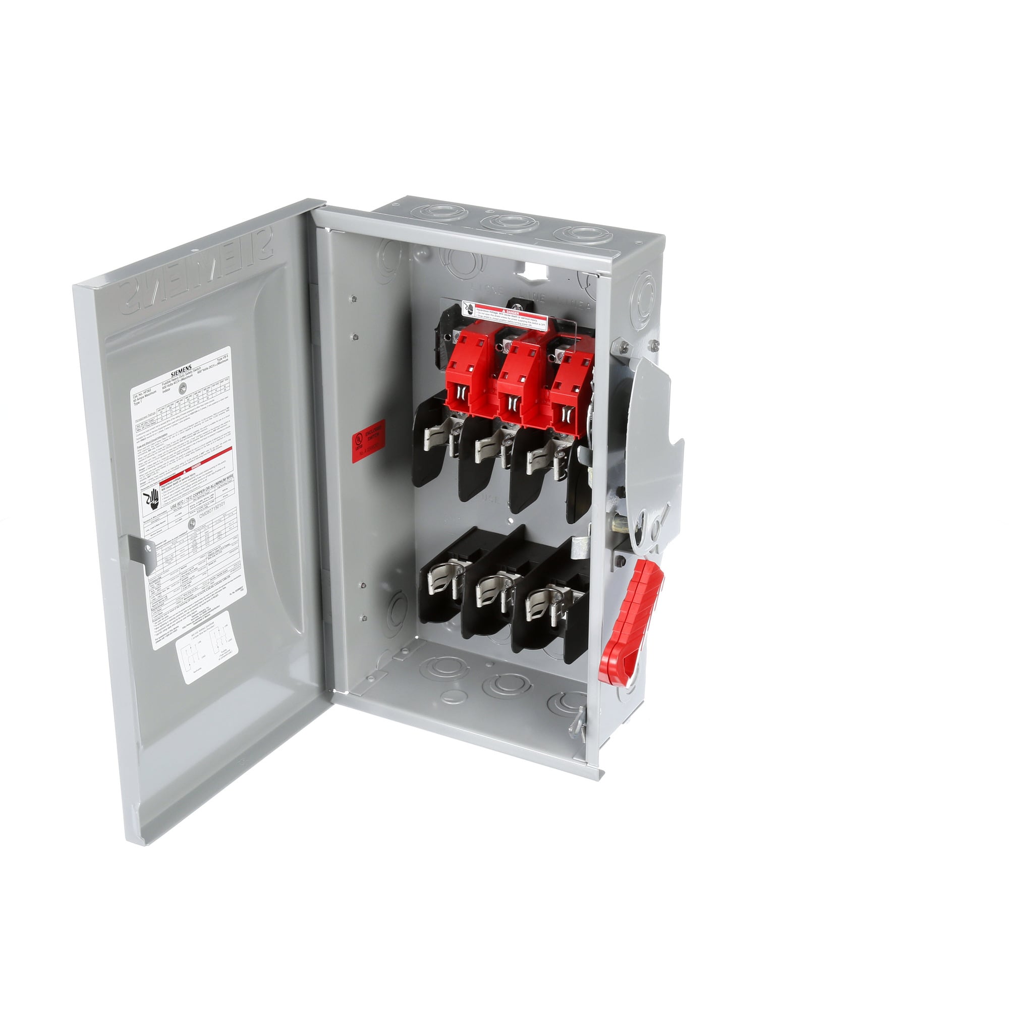 HF362 Enclosed Fusible Heavy Duty Low Voltage Single Throw Safety Switch, 600 V AC, 60 A, 15 hp, 25 hp, 3PST Contact, 3 Poles