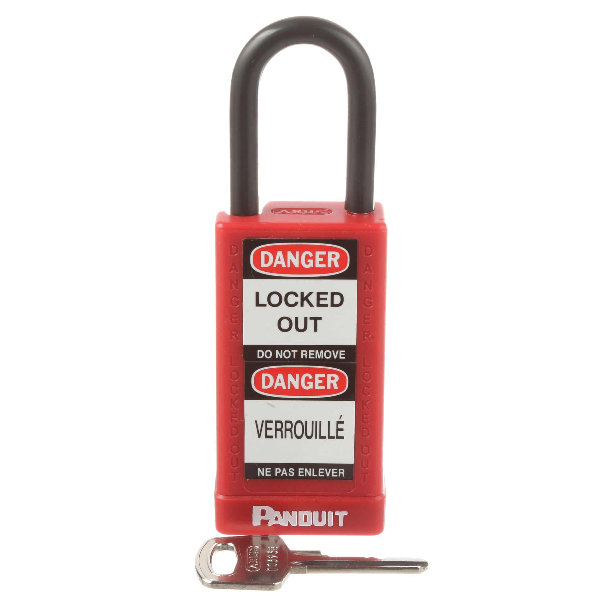 PSL-8-LB Long Shackle Safety Lockout Padlock, Alike/Master Key, Red, Aluminum Body, 0.26 in Dia x 1-1/2 in H x 3/4 in W Steel Shackle, 3 in L Body
