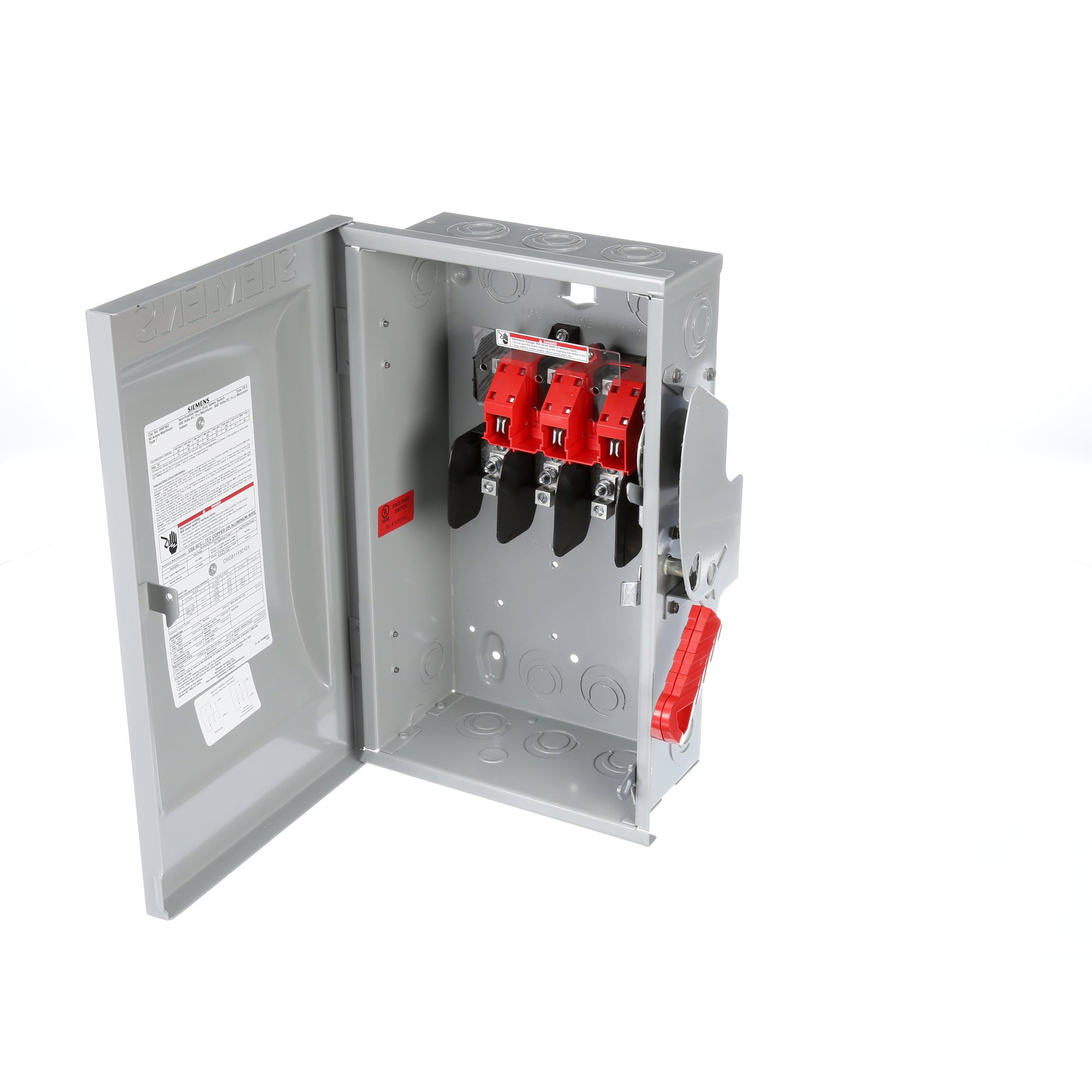 HNF362 Enclosed Heavy Duty Low Voltage Non-Fusible Single Throw Safety Switch, 600 V AC, 60 A, 60 hp, 3PST Contact, 3 Poles