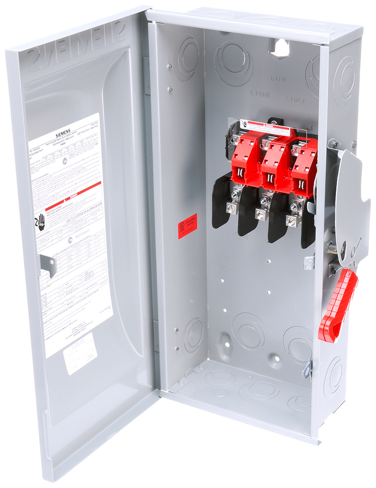 HNF363 Type VBII Enclosed Heavy Duty Low Voltage Non-Fusible Single Throw Safety Switch, 600 V AC, 100 A, 100 hp, 3PST Contact, 3 Poles
