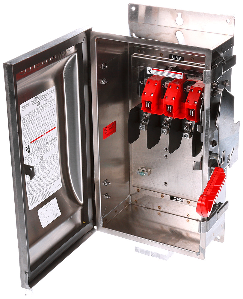 HNF362S Type VBII Enclosed Heavy Duty Low Voltage Non-Fusible Single Throw Safety Switch With Insulation, 600 V AC, 60 A, 60 hp, 3PST Contact, 3 Poles