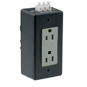 16252-DIN Decora DIN Rail Duplex Heavy Duty Grounding Straight Blade Receptacle, 125 V AC, 15 A, 2 Poles, 3 Wires, Gray