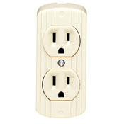 91-I Grounding Straight Blade Receptacle, 125 V AC, 15 A, 2 Poles, 3 Wires, Ivory
