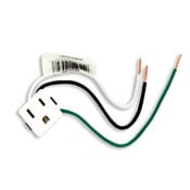 1374-1W Snap-In Grounding Straight Blade Receptacle, 125 V AC, 15 A, 2 Poles, 3 Wires, White