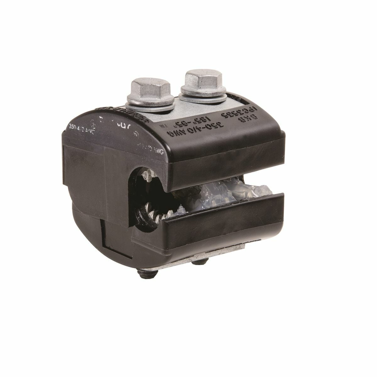 BIPC3504/0 Insulation Piercing Connector, 4/0 AWG to 350 kcmil Aluminum/Copper Conductor, 3/8 in Bolt, Aluminum
