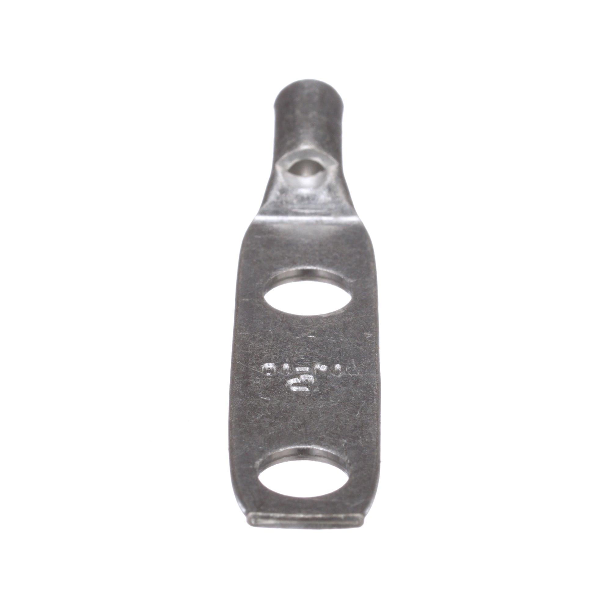 LCD10-14D-L Pan-Lug 2-Hole Compression Connector Lug, 14 to 10 AWG, 12 to 10 AWG Solid/Stranded Copper Conductor, 42.826 in Stud, Tin Plated Copper
