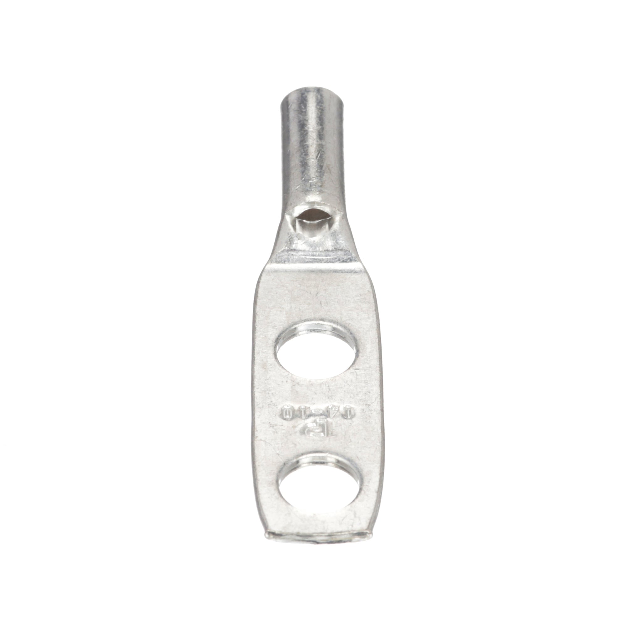 LCC10-14AW-L Pan-Lug LCC-W 2-Hole Compression Connector Lug With Inspection Window, 14 to 10 AWG, 12 to 10 AWG Solid/Stranded Copper Conductor, 1/4 in Stud, Tin Plated Copper