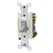 54503-2GY 3-Way Framed Grounding AC Quiet Toggle Switch, 120/277 V AC, 15 A, 1/2, 2 hp Power Rating