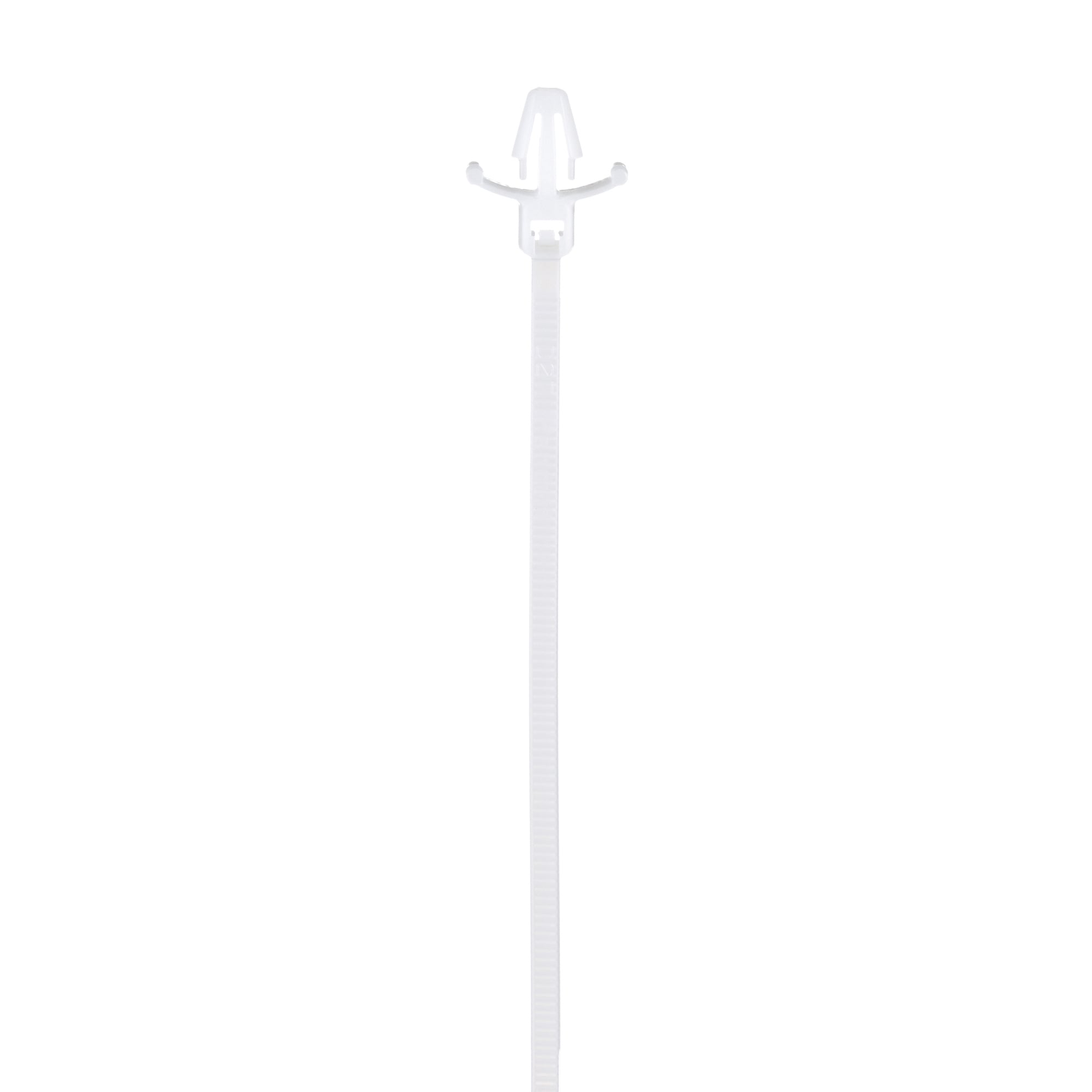 PLWP1M-D Pan-Ty PLWP Cross Section Miniature Wing Mount Push Cable Tie, 4.3 in L x 0.53 in W x 0.05 in THK, Nylon 6.6