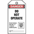 PST-3 PST Overlaminate Self-Laminating Identification Tag, 5-3/4 in H x 3 in W, Black/Red/White, 0.38 in Hole, Vinyl/Polyester