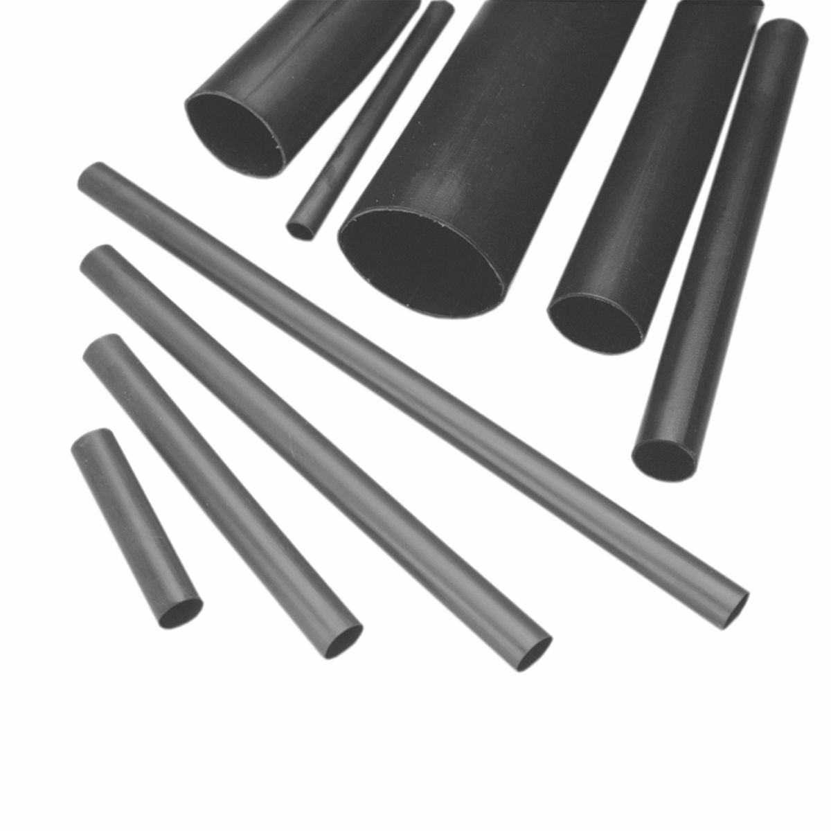 HSB35H6PF25 Type HS-H-PF Fire Retardant Heat Shrink Tubing, 0.35 in ID Expanded, 0.15 in ID Recovered, 0.07 in THK Wall Recovered, 6 in L, Polyolefin, Black
