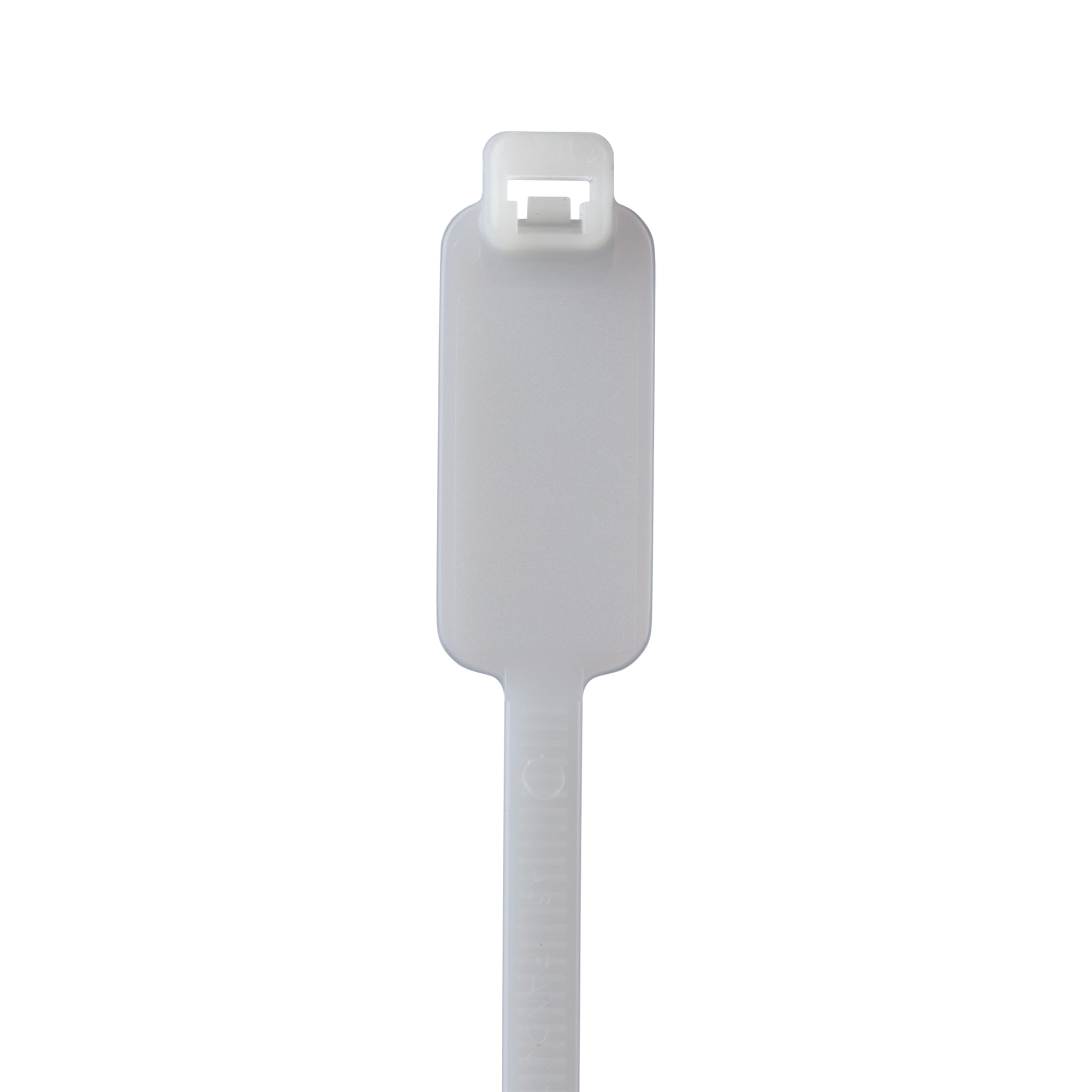 PLM2S-C Pan-Ty PLM Cross Section Standard Wrap Marker Cable Tie, 7.4 in L x 0.1 in W x 0.04 in THK, Natural, Nylon 6.6