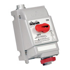 30 Amp, 277/480 Volt 3PY, IEC 309-1 & 309-2, 4P, 5W, Mechanical Interlock North American Pin & Sleeve Receptacle, Industrial Grade, IP67, Watertight, Fused - Red