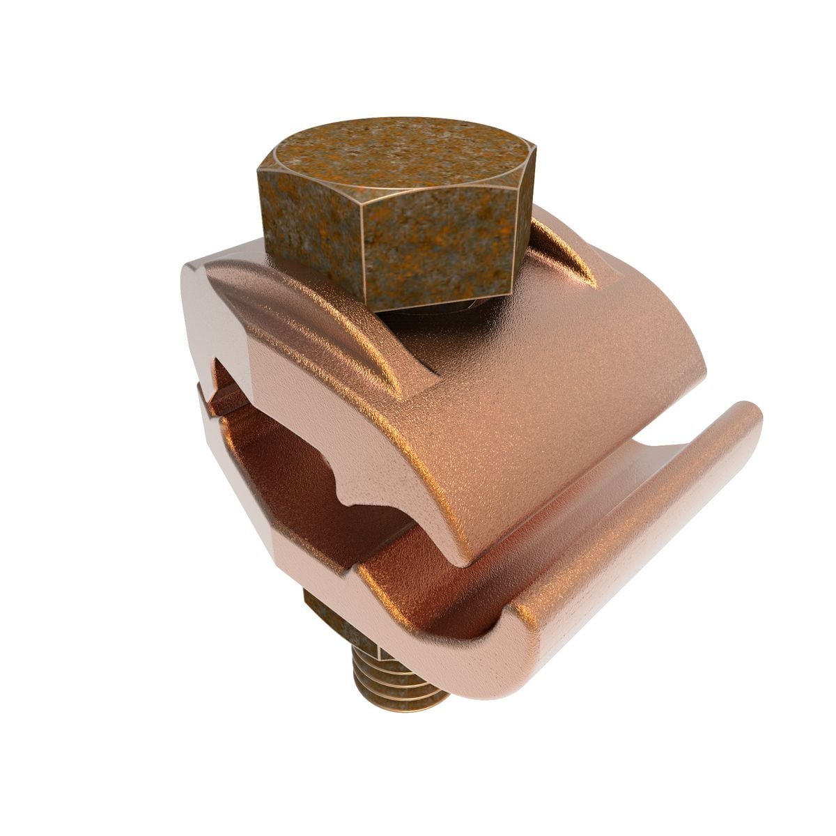 GB34 Mechanical Grounding Connector, 300 to 500 kcmil Conductor, 1/4 in THK Bar, Copper Alloy