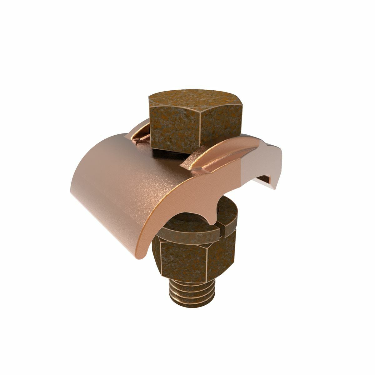 GBM29 Mechanical Grounding Connector, 2/0 AWG to 250 kcmil Conductor, 1/4 in THK Bar, Copper Alloy